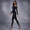 Salopeta din lycra contractoare neagra cu umerii goi Toffee