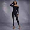 Salopeta din lycra contractoare neagra cu umerii goi Toffee