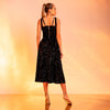 Top din catifea neagra cu cupe din dantela