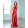 Rochie lunga rosie din satin Be that girl