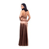 Rochie lunga din satin gold