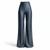 Pantaloni damă Lycra Premium cu talie înaltă, croială dreaptă, gri antracit