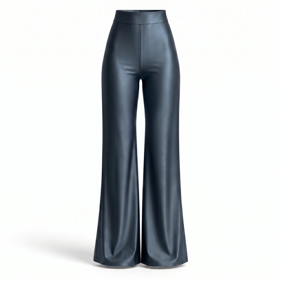 Pantaloni damă Lycra Premium cu talie înaltă, croială dreaptă, gri antracit
