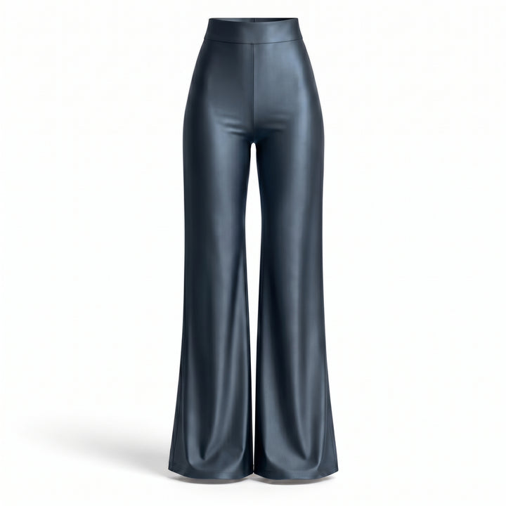 Pantaloni damă Lycra Premium cu talie înaltă, croială dreaptă, gri antracit