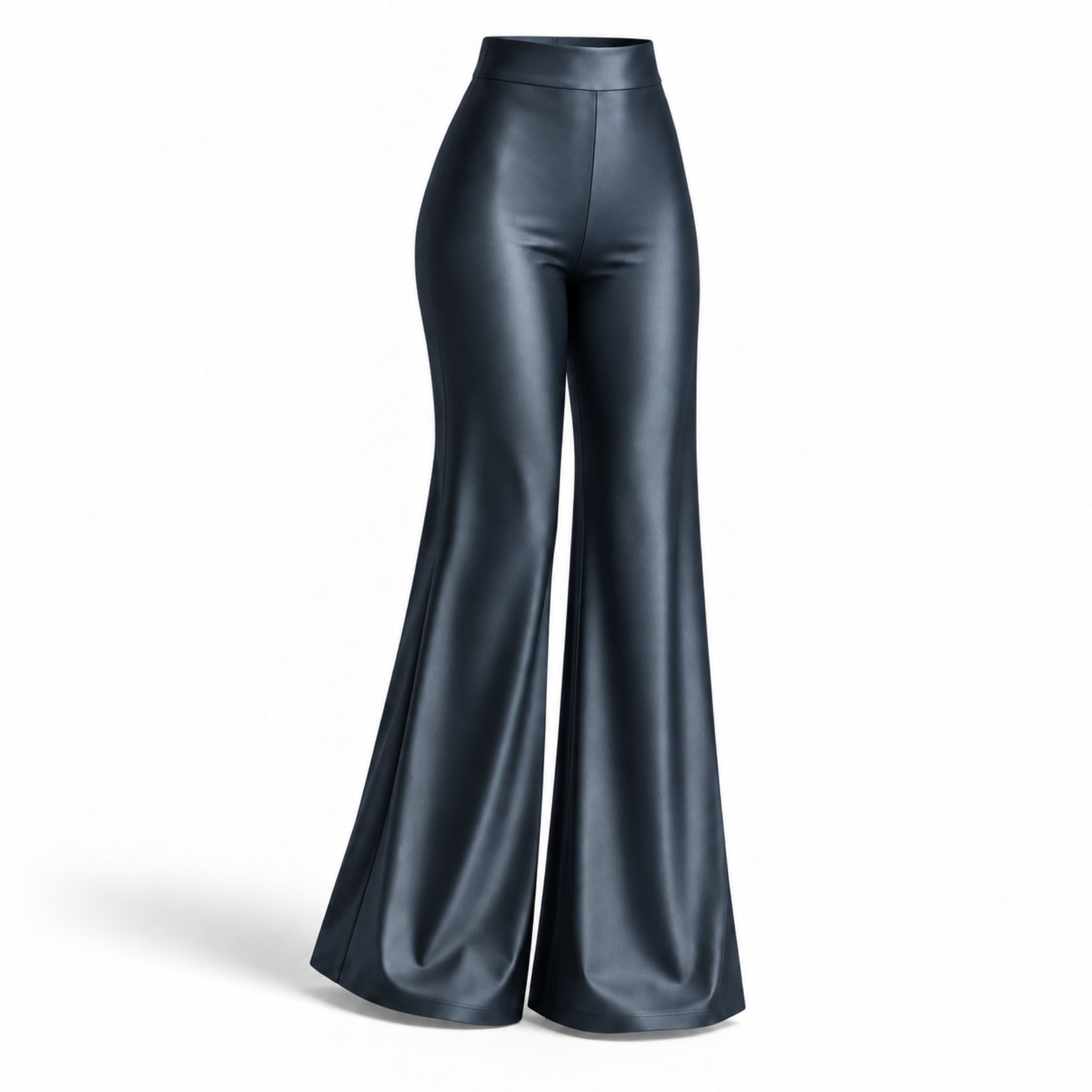 Pantaloni damă Lycra Premium cu talie înaltă, croială dreaptă, gri antracit