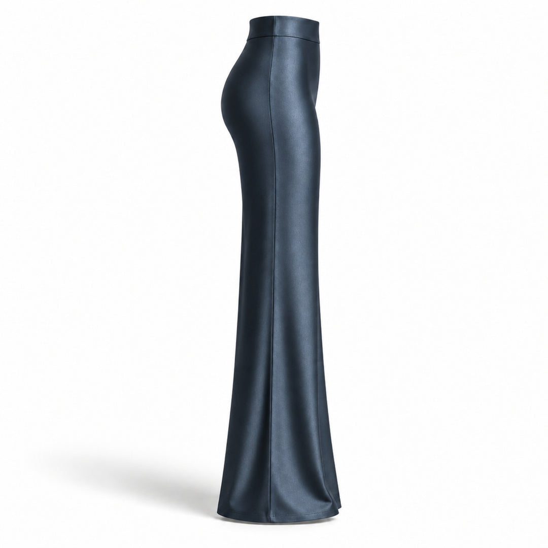 Pantaloni damă Lycra Premium cu talie înaltă, croială dreaptă, gri antracit