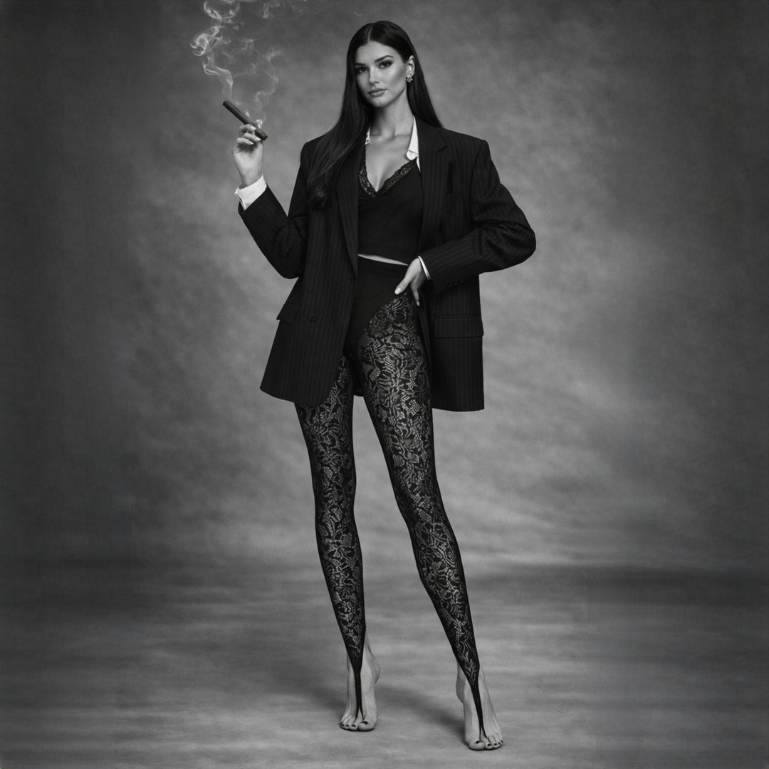 Colanti din dantela cu efect de alungire conceputi pentru incaltaminte cu toc inalt Foxy Lace