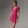 Carolina D Rochie fucsia scurta cu volane Jasmine