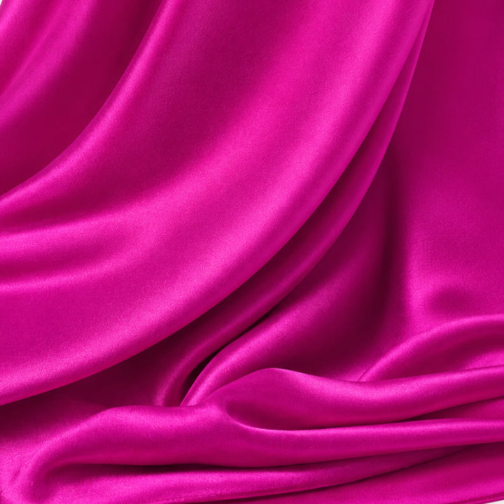 Fustă Midi Fucsia din Mătase Vegetală – Design Premium