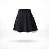 Fusta scurta neagra cu insertii din poplin Urban
