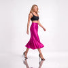 Fustă Midi Fucsia din Mătase Vegetală – Design Premium