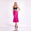 Fustă Midi Fucsia din Mătase Vegetală – Design Premium