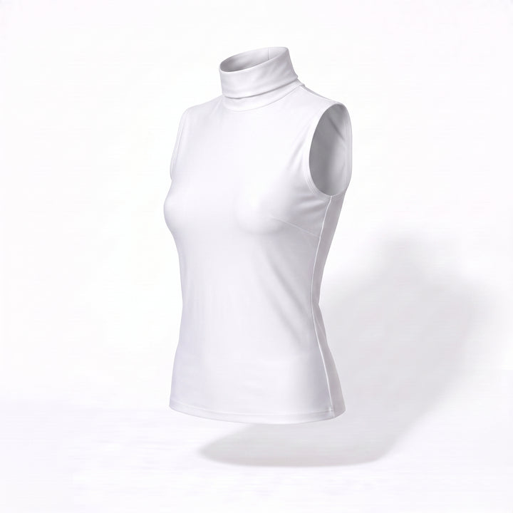 REDUCERE LIMITATA DE LANSARE! Helancă Albă Fără Mâneci din Lycra Premium – Top Mulat Damă