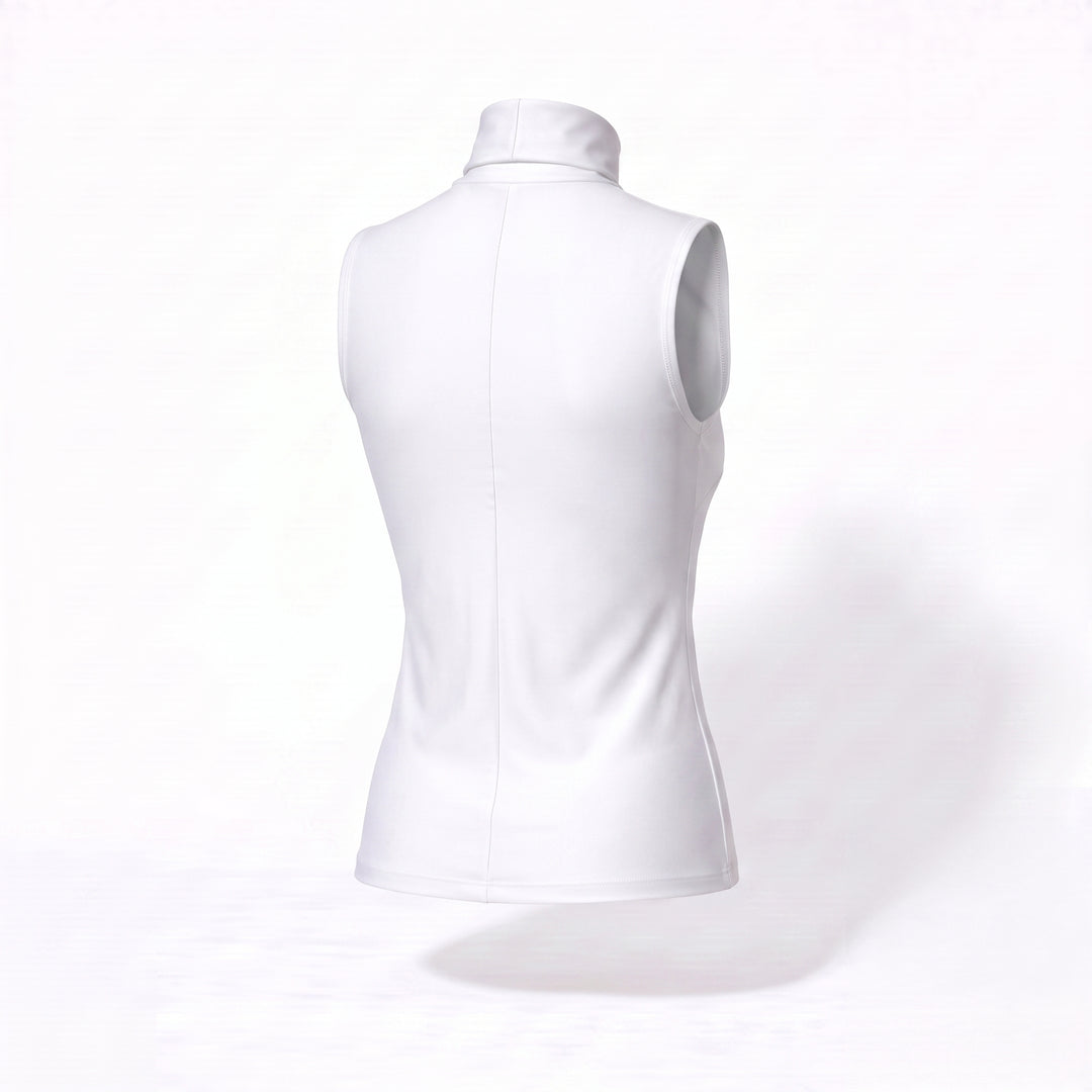 REDUCERE LIMITATA DE LANSARE! Helancă Albă Fără Mâneci din Lycra Premium – Top Mulat Damă