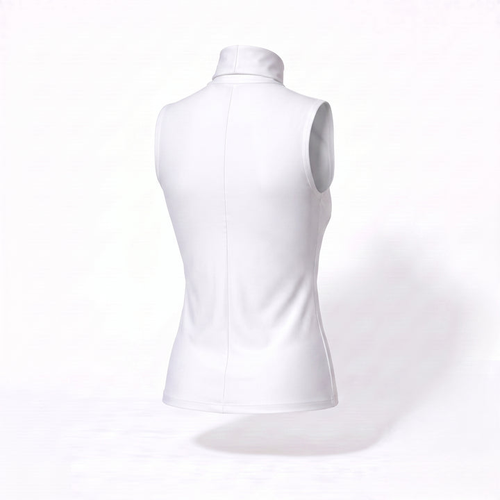 REDUCERE LIMITATA DE LANSARE! Helancă Albă Fără Mâneci din Lycra Premium – Top Mulat Damă