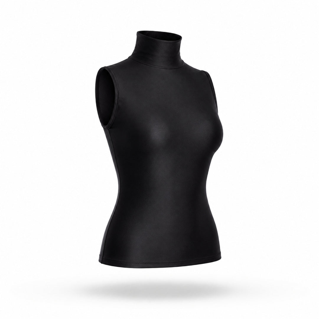 REDUCERE LIMITATA DE LANSARE! Helancă Neagră Fără Mâneci din Lycra Premium – Top Mulat Damă