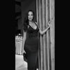 Rochie neagra cu cupe structurate tip corset Vellora
