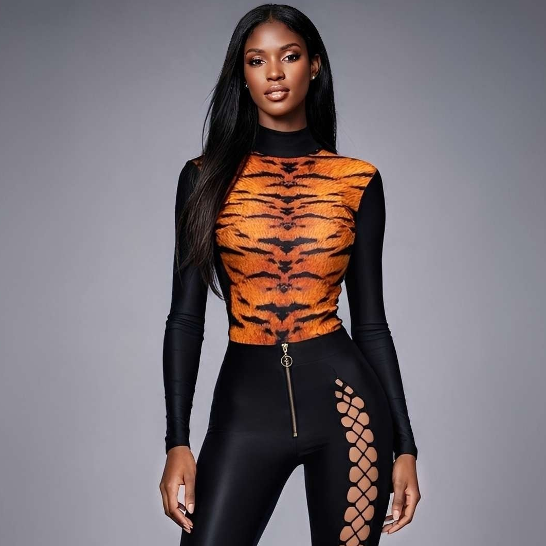 Helanca dama printata modelatoare Tiger