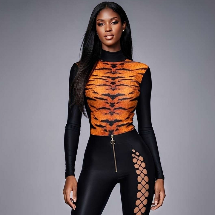 Helanca dama printata modelatoare Tiger