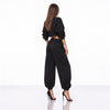 Compleu Trening Damă Oversized din Bumbac 100% – Pantaloni Balloon & Hanorac Crop
