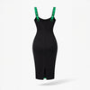Rochie midi mulata cu insertie din satin verde Hannah