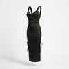 Rochie neagra cu cupe structurate tip corset Amethyst