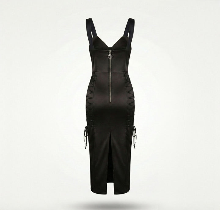 Rochie neagra cu cupe structurate tip corset Amethyst