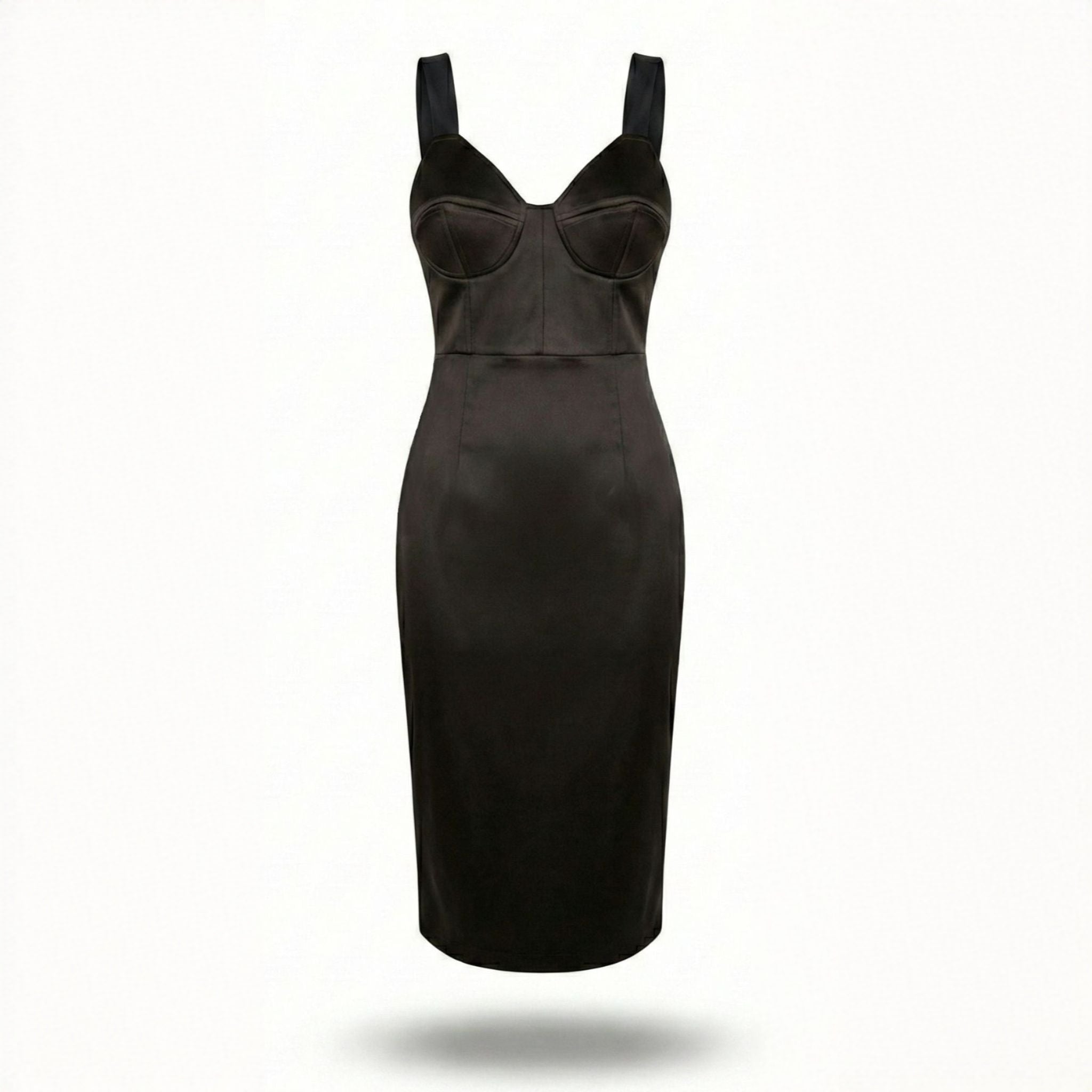 Rochie neagra cu cupe structurate tip corset Rare Amethyst