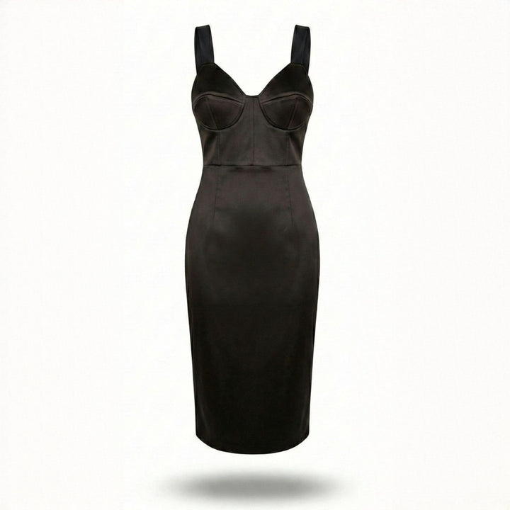 Rochie neagra cu cupe structurate tip corset Rare Amethyst
