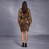 Rochie din satin animal print drapata cu snur Roua