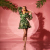 Rochie scurta din organza cu print Pam