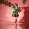 Rochie scurta din organza cu print Pam