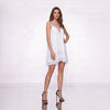 Rochie babydoll alba cu volane Vanessa
