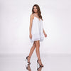 Rochie babydoll alba cu volane Vanessa