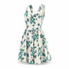 Rochie Scurtă cu print floral, decolteu inima si fustă Cloș