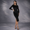 Rochie neagra din catifea cu spatele gol si insertii de dantela Magnifique