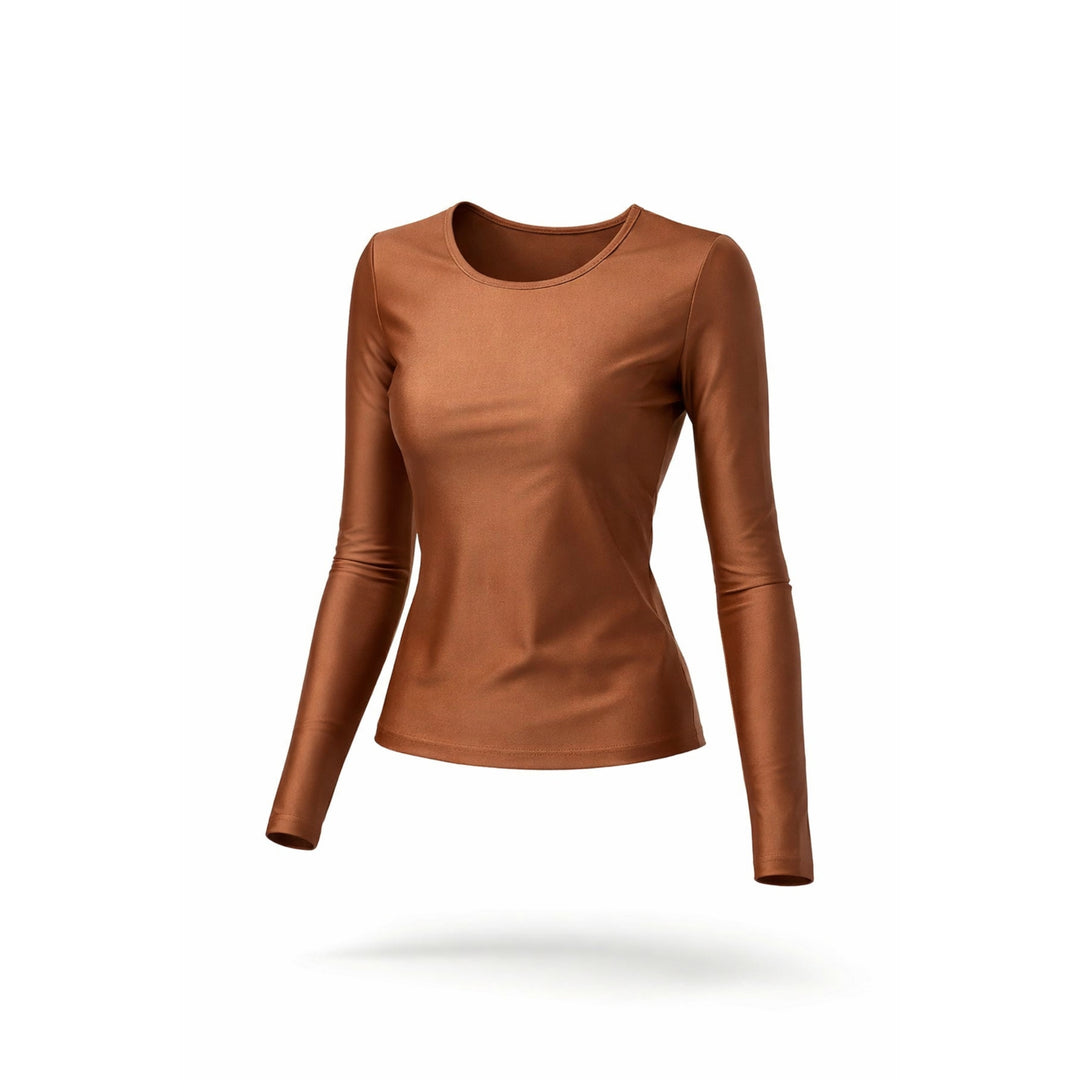 Bluza din lycra Macadamia cu maneca lunga