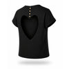 Tricou dama negru cu inima decupata pe spate New Romance