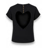 Tricou dama negru cu inima decupata pe spate New Romance