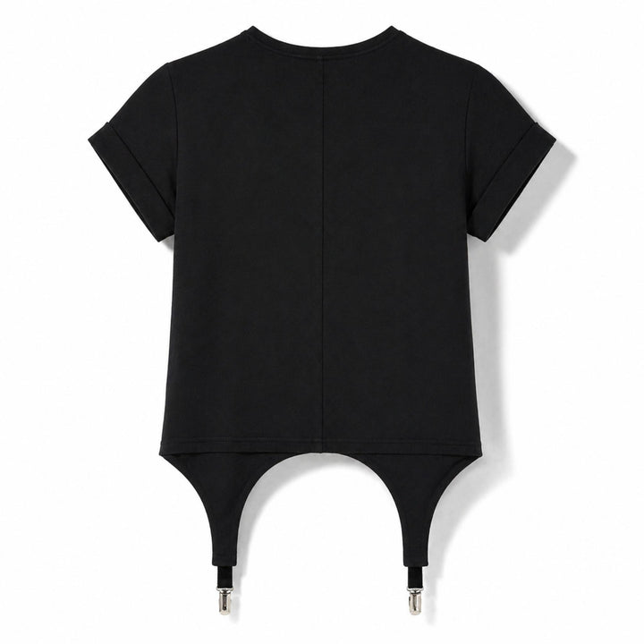 Tricou dama negru cu portjartiere N⁰20