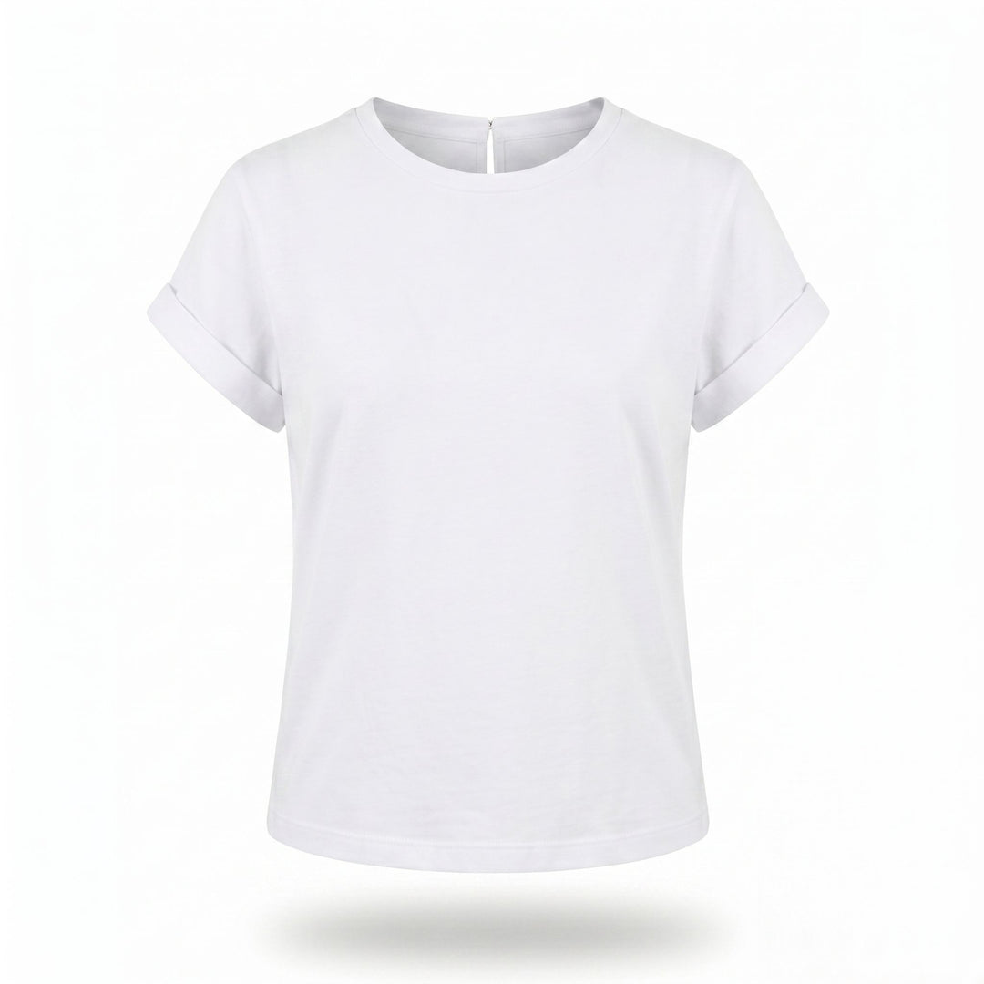 Tricou dama alb cu inima decupata pe spate New Romance