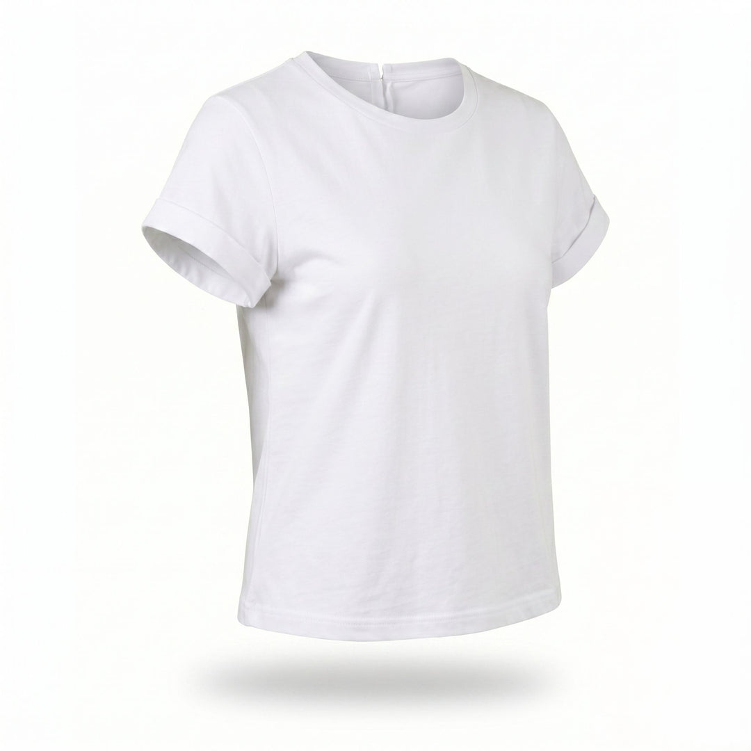 Tricou dama alb cu inima decupata pe spate New Romance