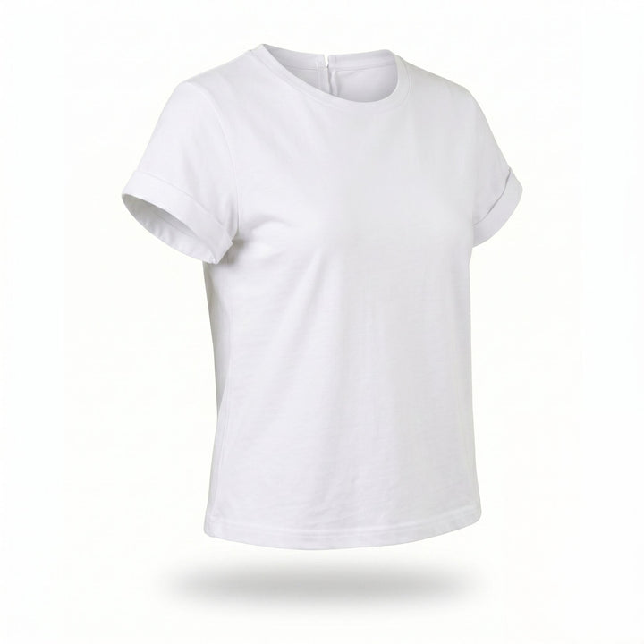 Tricou dama alb cu inima decupata pe spate New Romance
