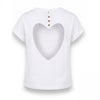 Tricou dama alb cu inima decupata pe spate New Romance