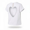 Tricou dama alb cu inima decupata pe spate New Romance