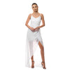 rochie alba lunga voal satin