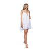 rochie alba babydoll cu volane