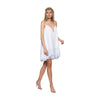rochie alba babydoll cu volane