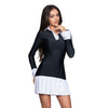 rochie scurta din lycra cu volane din poplin