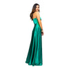 rochie verde lunga din satin